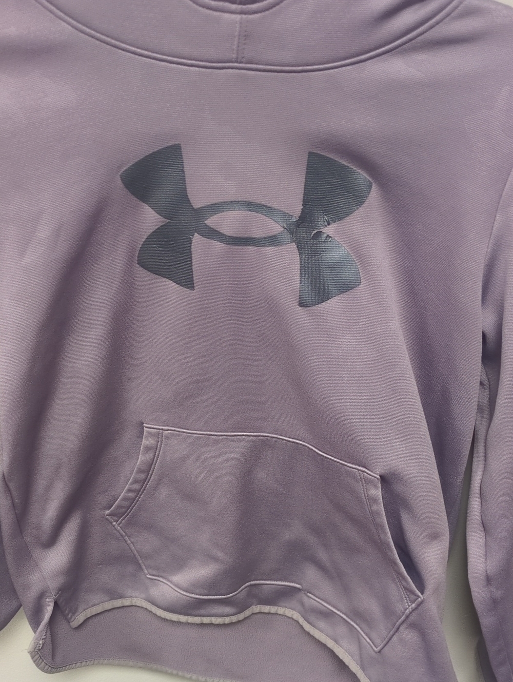 Under Armour Girls Lavender Pullover Hoodie with Grey Logo